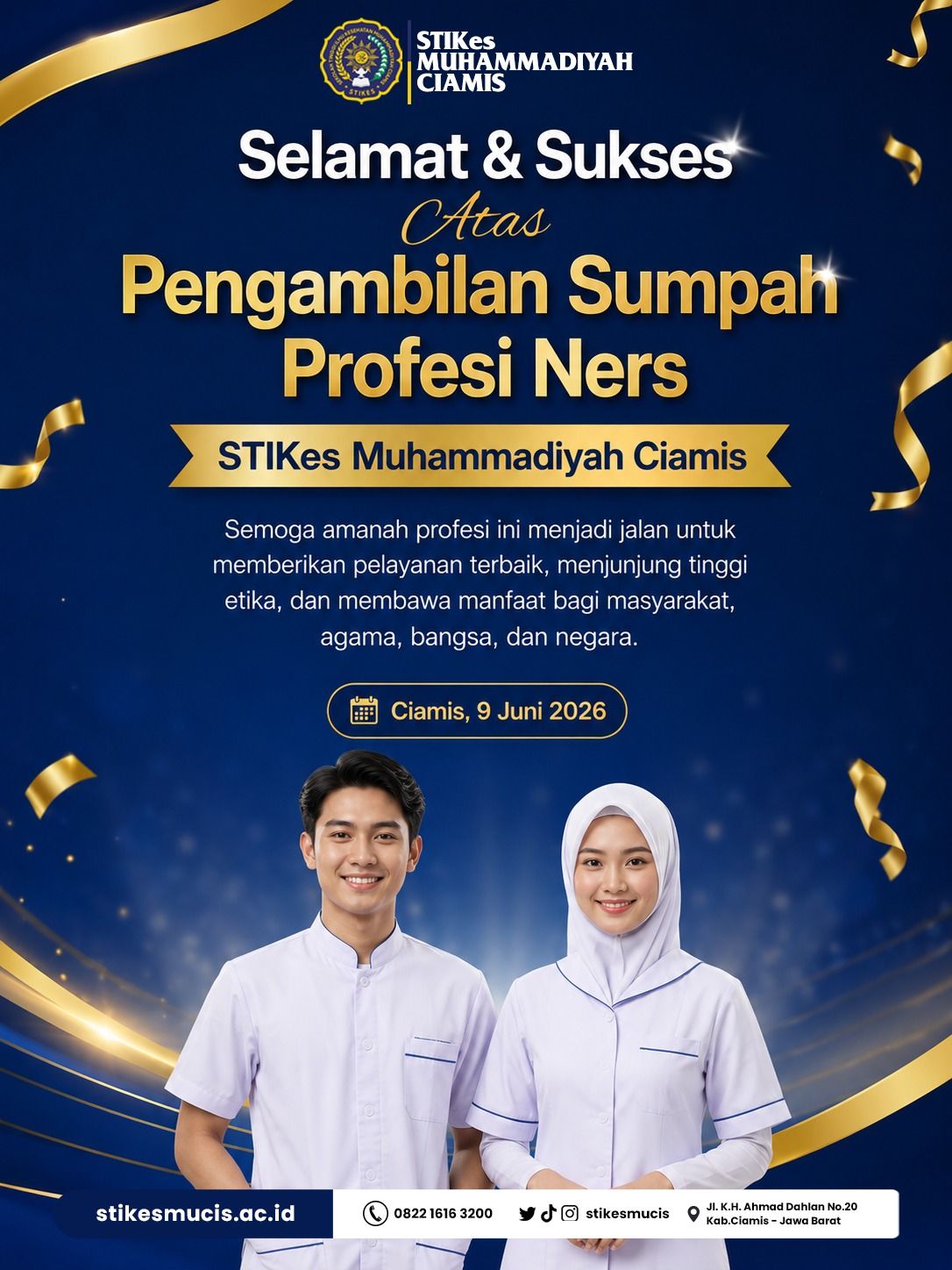 Selamat dan Sukses! 81 Lulusan STIKes Muhammadiyah Ciamis Resmi Mengucapkan Sumpah Profesi Ners