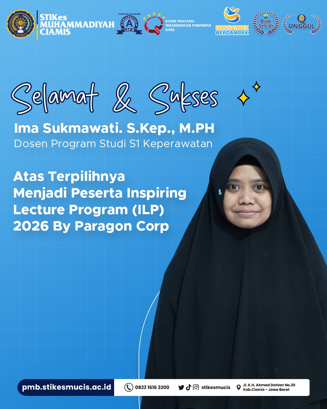 Poster Ucapan Selamat Ima Sukmawati Lolos ILP Paragon Corp