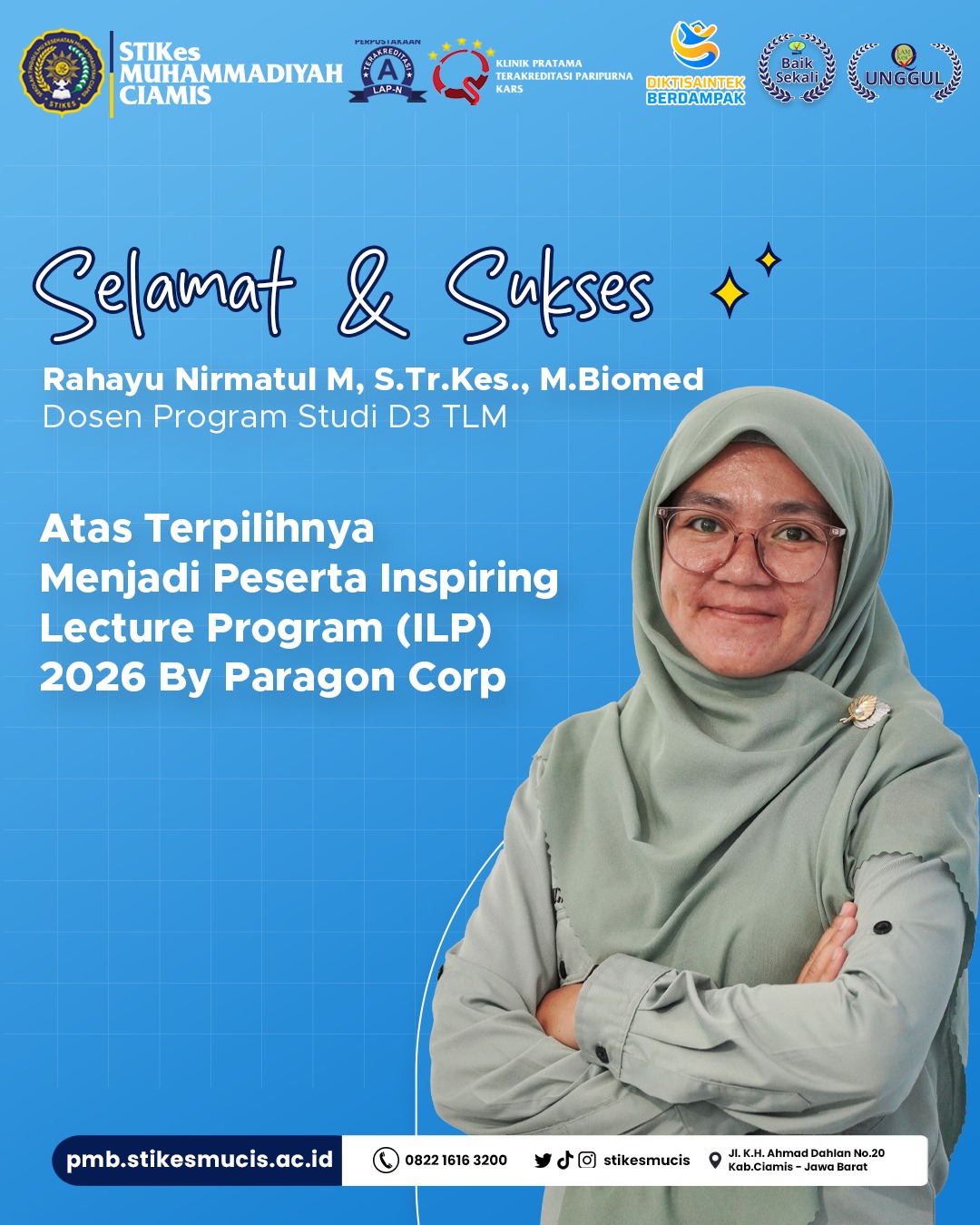 Poster Ucapan Selamat Rahayu Nirmatul Lolos ILP Paragon Corp