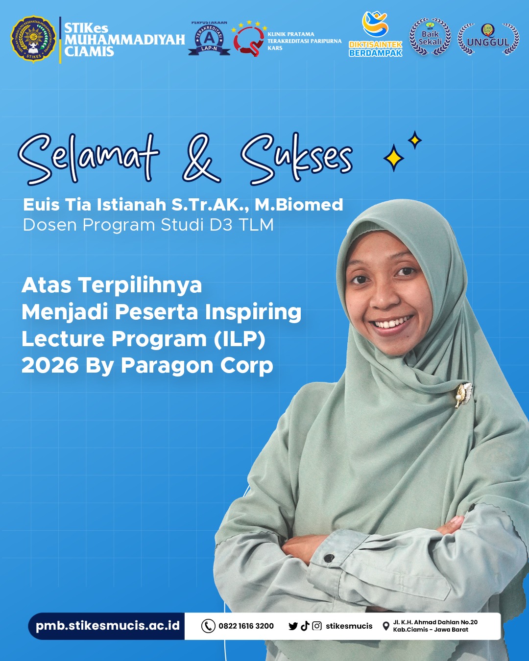 Poster Ucapan Selamat Euis Tia Istianah Lolos ILP Paragon Corp